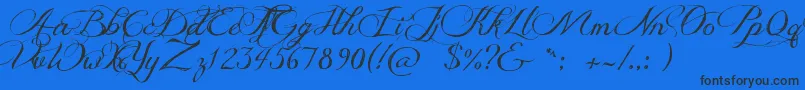 JellykaDeliciousCake Font – Black Fonts on Blue Background