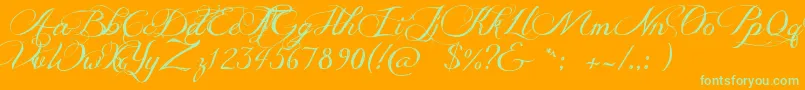 JellykaDeliciousCake Font – Green Fonts on Orange Background