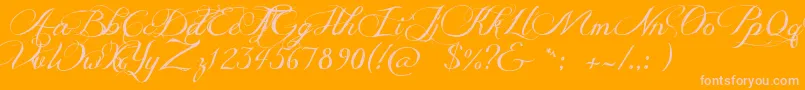 JellykaDeliciousCake-Schriftart – Rosa Schriften auf orangefarbenem Hintergrund