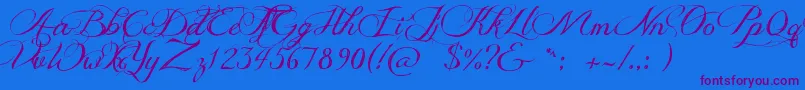 JellykaDeliciousCake Font – Purple Fonts on Blue Background