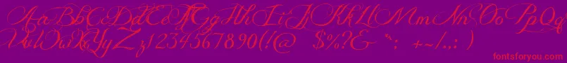 JellykaDeliciousCake Font – Red Fonts on Purple Background