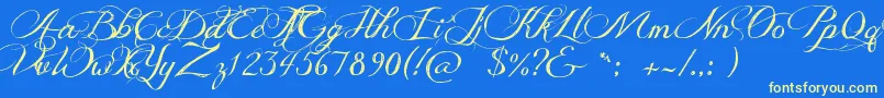 JellykaDeliciousCake Font – Yellow Fonts on Blue Background