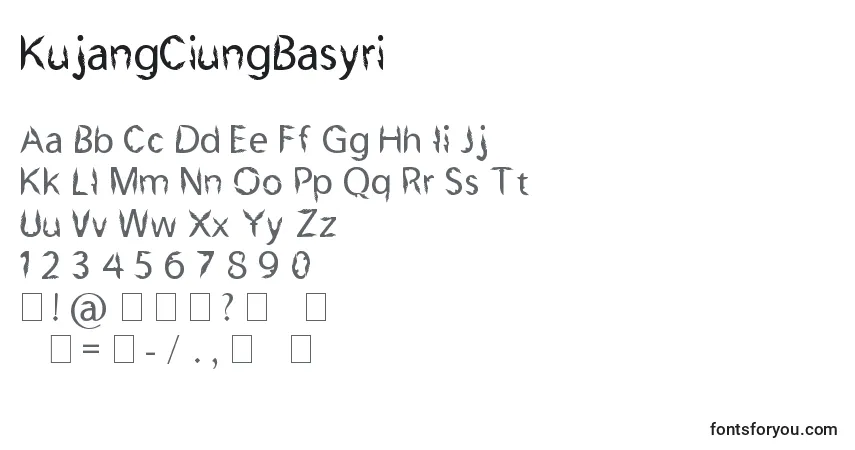Fuente KujangCiungBasyri - alfabeto, números, caracteres especiales