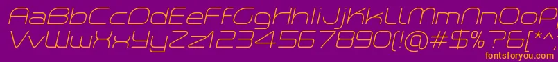 PlanetiumXLightItalicDemo Font – Orange Fonts on Purple Background