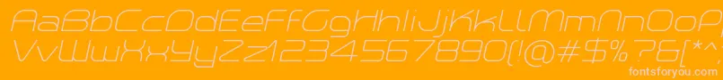 PlanetiumXLightItalicDemo Font – Pink Fonts on Orange Background