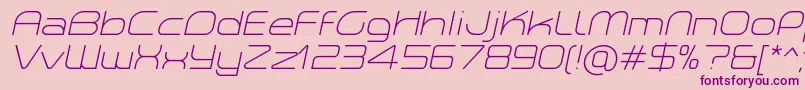 PlanetiumXLightItalicDemo Font – Purple Fonts on Pink Background