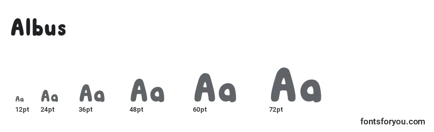 Размеры шрифта Albus