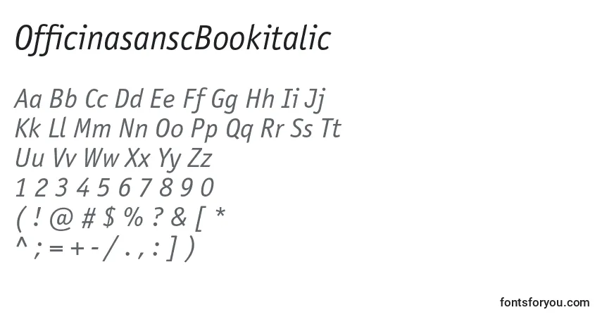 Fuente OfficinasanscBookitalic - alfabeto, números, caracteres especiales
