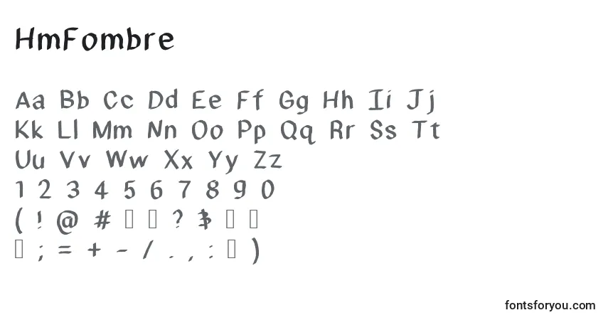 A fonte HmFombre – alfabeto, números, caracteres especiais