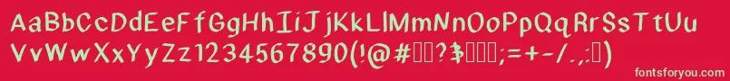 HmFombre Font – Green Fonts on Red Background