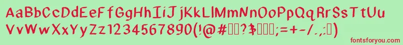 HmFombre Font – Red Fonts on Green Background