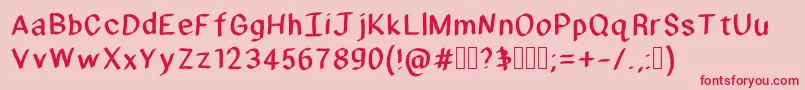 HmFombre Font – Red Fonts on Pink Background