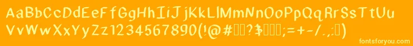 HmFombre Font – Yellow Fonts on Orange Background