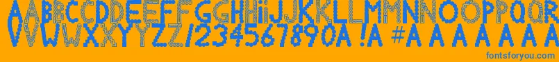 Chlorinov Font – Blue Fonts on Orange Background