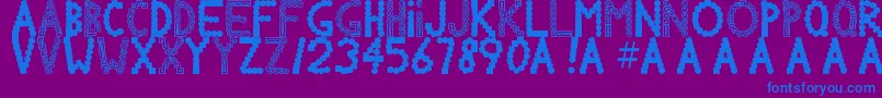 フォントChlorinov – 紫色の背景に青い文字