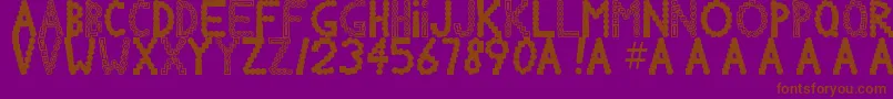 フォントChlorinov – 紫色の背景に茶色のフォント