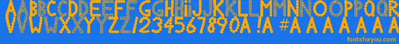 Chlorinov Font – Orange Fonts on Blue Background