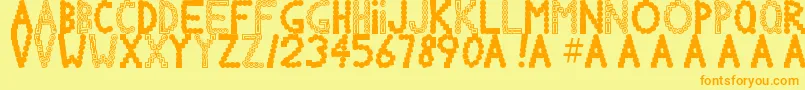 フォントChlorinov – オレンジの文字が黄色の背景にあります。