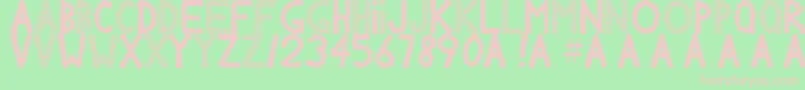 フォントChlorinov – 緑の背景にピンクのフォント