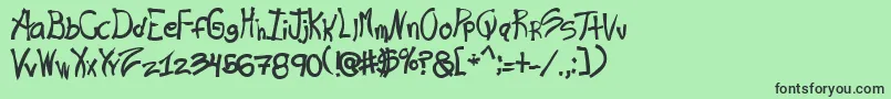 Rashand Font – Black Fonts on Green Background