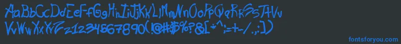 Rashand Font – Blue Fonts on Black Background