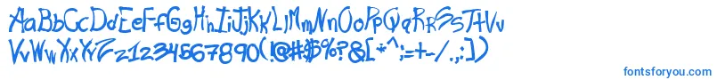 Rashand Font – Blue Fonts on White Background