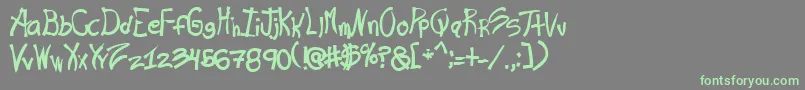Rashand Font – Green Fonts on Gray Background