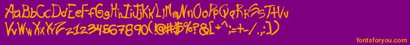Rashand Font – Orange Fonts on Purple Background