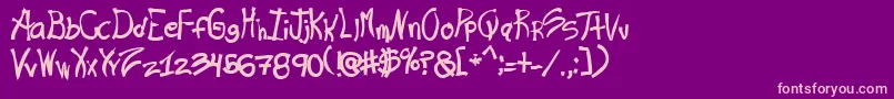 Rashand Font – Pink Fonts on Purple Background