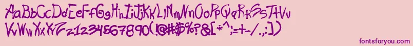 Rashand-Schriftart – Violette Schriften auf rosa Hintergrund