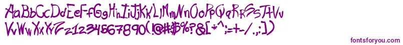 Rashand-Schriftart – Violette Schriften auf weißem Hintergrund