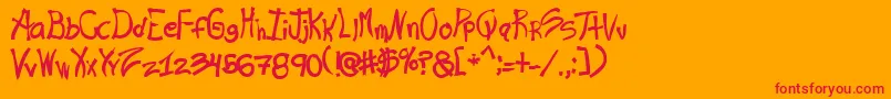 Rashand Font – Red Fonts on Orange Background