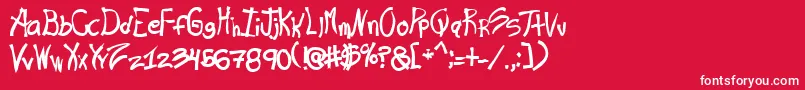 フォントRashand – 赤い背景に白い文字