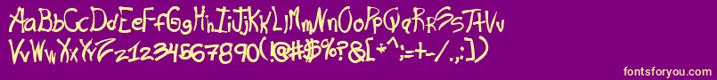 Rashand-fontti – keltaiset fontit violetilla taustalla