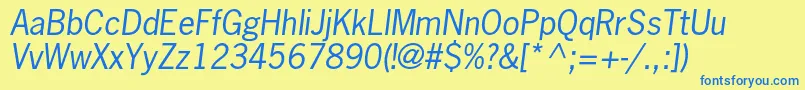 NewsgothicstdOblique Font – Blue Fonts on Yellow Background