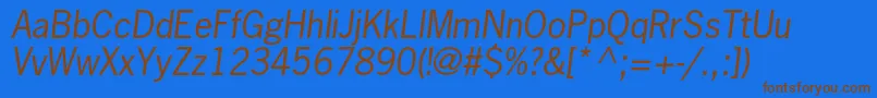 NewsgothicstdOblique Font – Brown Fonts on Blue Background