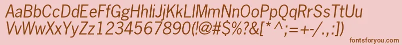 NewsgothicstdOblique Font – Brown Fonts on Pink Background