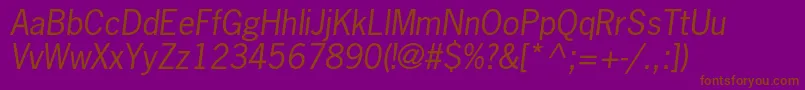 Шрифт NewsgothicstdOblique – коричневые шрифты на фиолетовом фоне