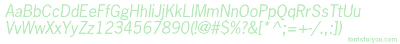 NewsgothicstdOblique-Schriftart – Grüne Schriften auf weißem Hintergrund