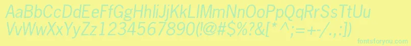 フォントNewsgothicstdOblique – 黄色い背景に緑の文字