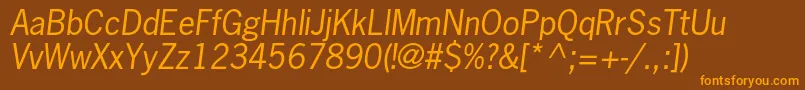 NewsgothicstdOblique Font – Orange Fonts on Brown Background