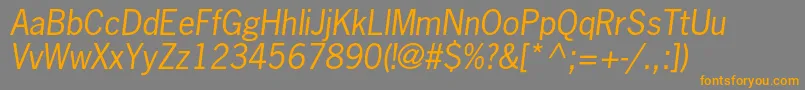 NewsgothicstdOblique Font – Orange Fonts on Gray Background