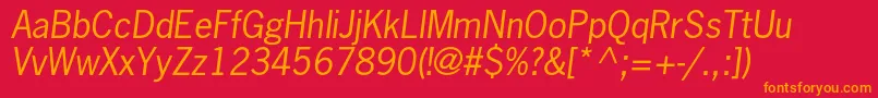 NewsgothicstdOblique Font – Orange Fonts on Red Background
