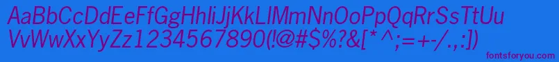 NewsgothicstdOblique Font – Purple Fonts on Blue Background