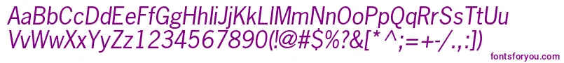 NewsgothicstdOblique-Schriftart – Violette Schriften auf weißem Hintergrund