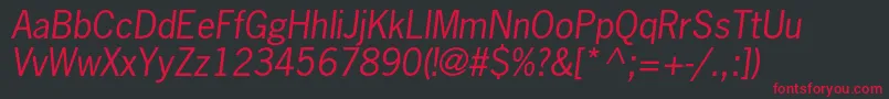 NewsgothicstdOblique Font – Red Fonts on Black Background