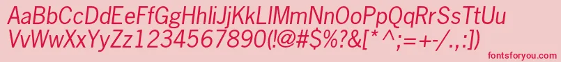NewsgothicstdOblique Font – Red Fonts on Pink Background