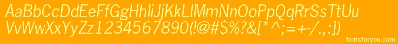 NewsgothicstdOblique Font – Yellow Fonts on Orange Background