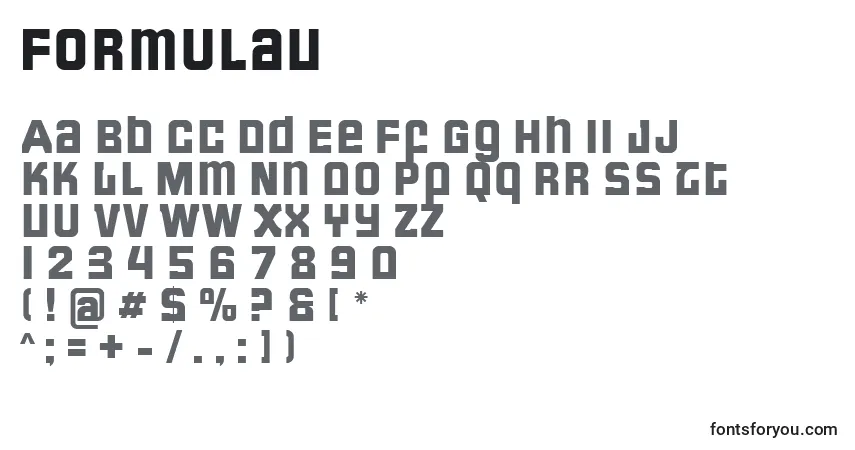 Шрифт FormulaU – алфавит, цифры, специальные символы