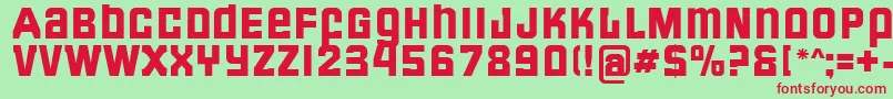 FormulaU Font – Red Fonts on Green Background